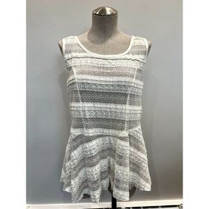 Torrid NWT Lace Peplum Tank in Cloud Dance Size 0
